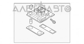 Plafonul de iluminare din față VW Passat b7 12-15 SUA gri fără geam panoramic, SOS