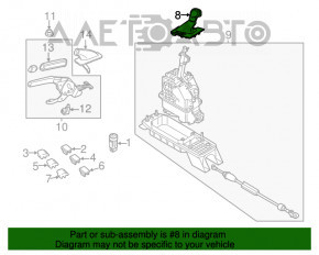 Maneta cutiei de viteze cu capacul schimbatorului VW Passat b7 12-15 SUA plastic, capac mat.