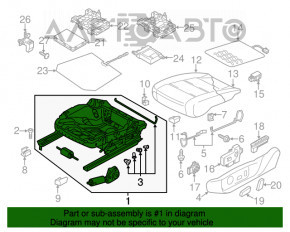 Scaun șofer VW Passat b8 16-19 SUA cu airbag, electric, piele bej-negru, cusătură, pentru curățare.