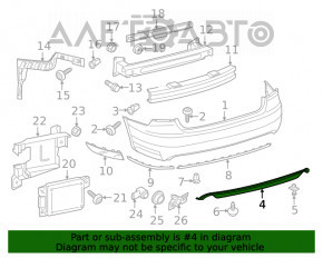 Губа заднего бампера VW Passat b8 16-19 USA, затерта