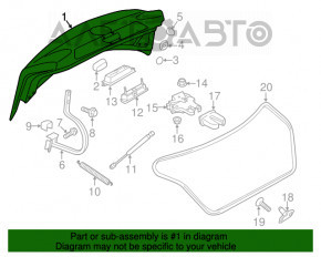 Capac portbagaj VW Passat b8 16-19 SUA negru L041, cleme