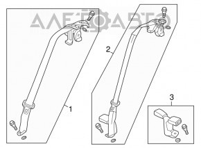 Centura de siguranță spate stânga pentru Honda Accord 13-17, bej, pentru curățare chimică.