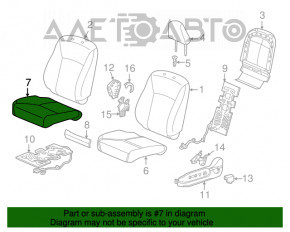 Scaun șofer Honda Accord 13-17 fără airbag, manual, material textil negru, uzat