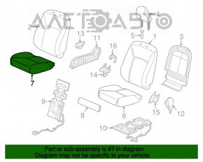 Scaun de pasager pentru Honda Accord 13-17 fără airbag, electric, piele bej, curățat chimic.