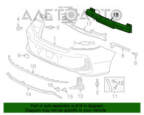 Amortizorul de bara spate pentru Honda Accord 13-17 este indoit.