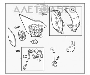 Зеркало боковое правое Honda Accord 13-15 12 пинов, камера