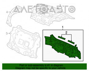 Panoul din spate al unui Honda Accord 13-17 grafit, este zdrobit.