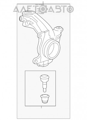Цапфа со ступицей передняя левая Honda Accord 13-17 ступица под замену