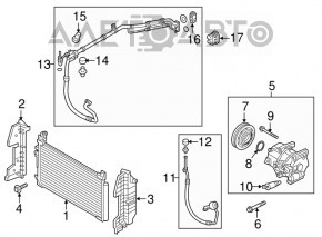 Deflectorul radiatorului stânga Hyundai Sonata 15-17 2.4 nu are fragment, ciobitură