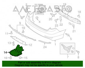 Protecție bara spate stânga Hyundai Sonata 15-17