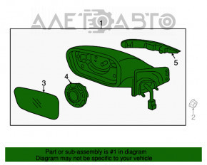 Зеркало боковое левое Hyundai Sonata 15-17 5 пинов, структура