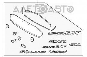 Накладка крышки багажника Hyundai Sonata 15-17 сломано 2 крепления