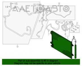 Radiatorul condensatorului de aer condiționat VW Passat b7 12-15 SUA