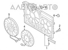 Ventilatorul de răcire stânga VW Passat b8 16-19 USA este mare, ronțăie rulmentul.