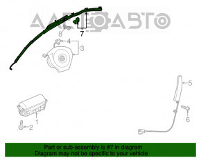 Perna de aerbag laterală stângă pentru VW Passat b8 16-19 SUA, cartuș pirotehnic ruginit.