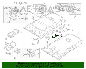 Manerul plafonului din față dreapta VW Passat b7 12-15 USA bej