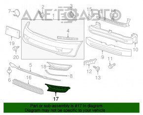 Решетка переднего бампера правая VW Passat b7 12-15 USA без птф, с молдингом