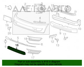 Нижняя решетка переднего бампера VW Passat b7 12-15 USA царапина