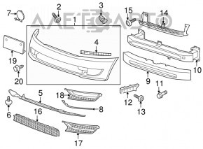 Grila inferioară a bara de protecție față VW Passat b7 12-15 SUA nouă, neoriginală SIGNEDA