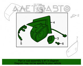 Oglindă laterală dreapta VW Passat b7 12-15 SUA tip b8, 6 pini, semnalizator, albastru