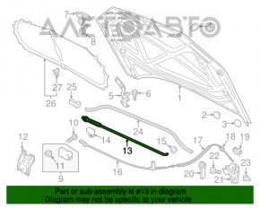 Suport de capot pentru VW Passat b7 12-15 SUA