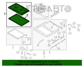 Geam asamblat VW Passat b7 12-15 USA, perdea gri.