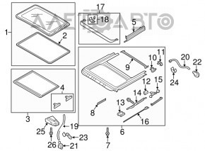 Asamblare de plafon panoramic pentru VW Passat b8 16-19 SUA