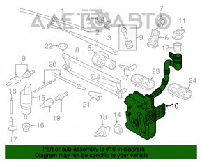 Rezervorul de spălare a parbrizului pentru VW Passat b7 12-15 SUA, nou, neoriginal