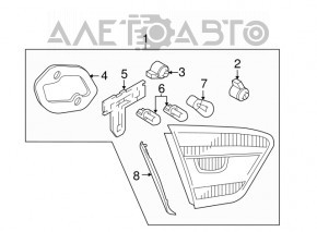 Lampa interioară pentru capacul portbagajului stânga VW Passat b7 12-15 SUA fără capac