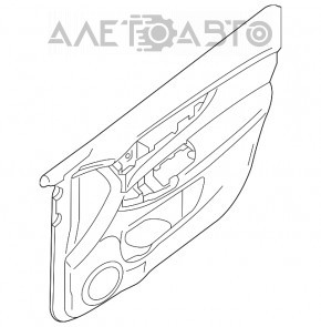 Capacul ușii card spate dreapta Nissan Rogue 14-20 negru, inserție întunecată, zgârietură.