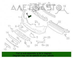 Suportul pentru bara de protecție față dreapta Nissan Rogue 14-20, nou, original OEM, alb.