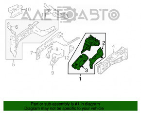 Partea din față stânga Nissan Rogue 14-20, neagră.