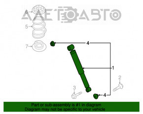 Amortizor spate dreapta Nissan Rogue 14-20 cu silentbloc mic.