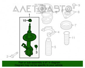 Стойка амортизатора в сборе передняя правая Nissan Rogue 14-20
