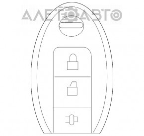 Ключ smart key Nissan Rogue 14-20 4 кнопки, царапины