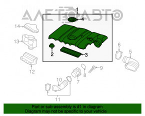 Corpul filtrului de aer VW Passat b7 12-15 SUA 2.5 crăpat