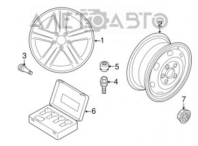 Диск колесный R17 5*112 VW Passat b7 12-15 USA тип 2, бордюрка