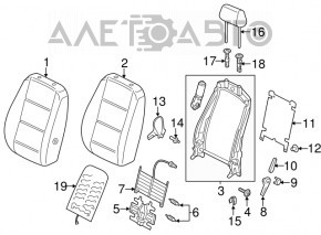 Водительское сидение VW Passat b7 12-15 USA с airbag, электро, кожа черн