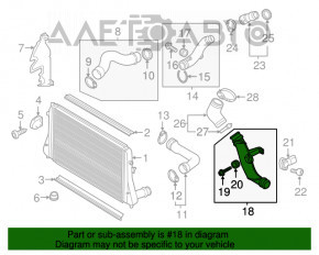 Furtun de aer stânga mediu VW Passat b7 12-15 SUA 1.8T tip2