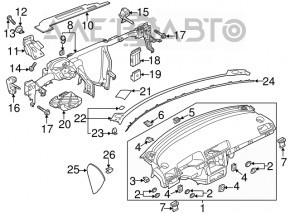 Torpedo panoul frontal cu AIRBAG VW Passat b8 16-19 USA negru.