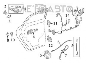 Manerul ușii exterioare din față dreapta Chevrolet Impala 14-20 keyless, crom