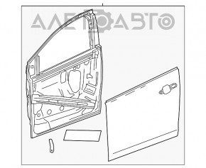 Ușă asamblată față dreapta Chevrolet Volt 16- keyless, negru GB8, lovită, îndoită