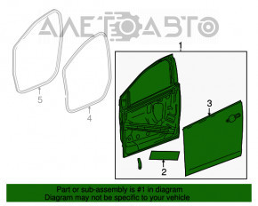 Дверь в сборе передняя правая Chevrolet Volt 16- красный G1E, keyless