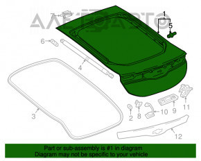 Ușa portbagajului goală cu geamul Chevrolet Volt 16-