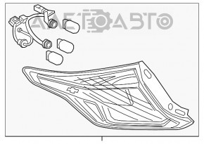 Фонарь правый Chevrolet Volt 16- разбито стекло, трещины