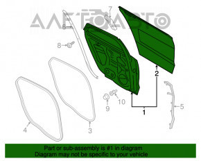 Ușă asamblată spate stânga Ford Fusion mk5 13-20 grafit HN, manere