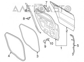 Дверь в сборе задняя левая Ford Fusion mk5 13-20