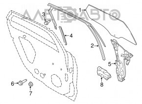 Geamul ușii din spate stânga Ford Fusion mk5 13-20 cu tentă