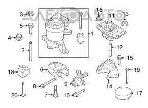 Подушка двигателя левая Ford Fusion mk5 13-20 2.0Т 2.5