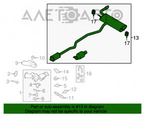 Выпускная трасса на 1 трубу Ford Fusion mk5 13-20 2.5, 1.5T, 1.6T без катализатора, ржавая, вмятины